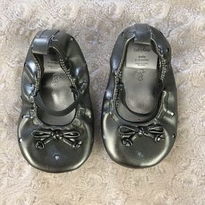 Baby Gap Ballet Flats 6-12 Months Gray Star Bow